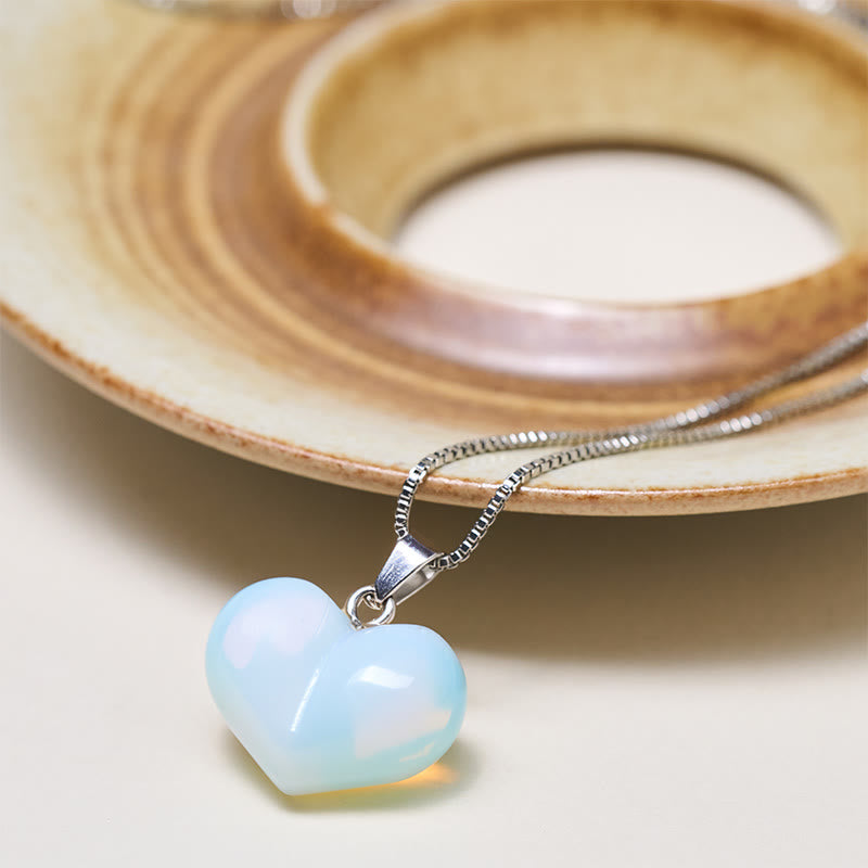 Hellblaue Herz Kette Topas Amethyst Edelstein Anhänger Silberkette Balance
