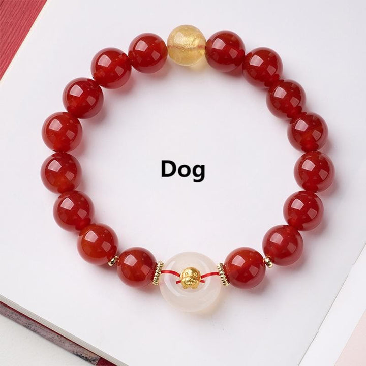 Armband Roter Achat Chalcedon Friedensschnalle – Selbstvertrauen