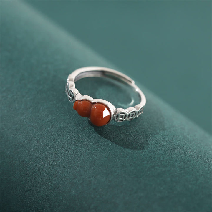 Ring 925 Silber Roter Achat Kalebasse Selbstakzeptanz Schmuck Fingerring