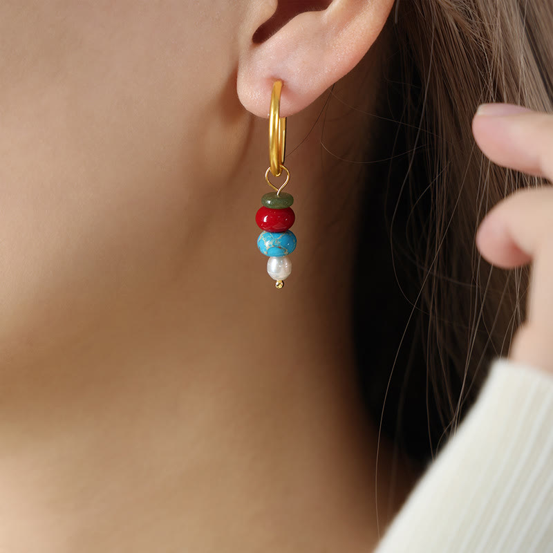 Ohrringe Roter Achat Perle Marnyi-Stein