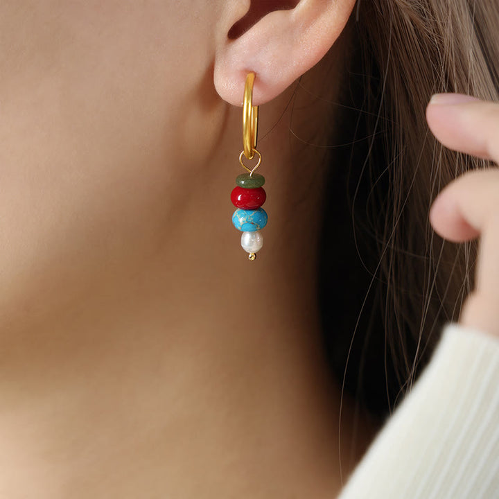 Ohrringe Roter Achat Perle Marnyi-Stein