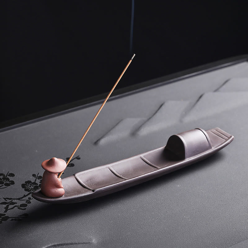 Rückfluss Räuchergefäß Fischerboot Keramik Feng Shui