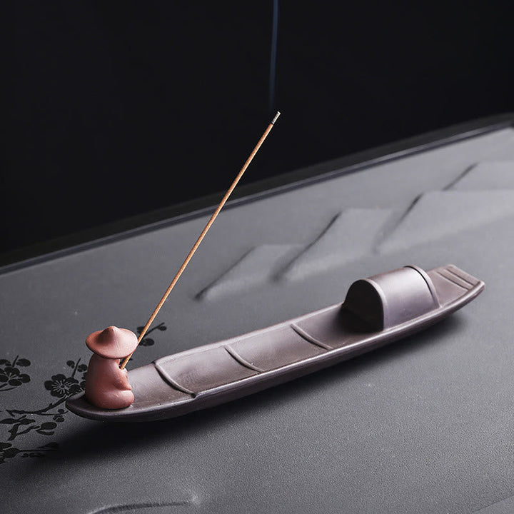 Rückfluss Räuchergefäß Fischerboot Keramik Feng Shui