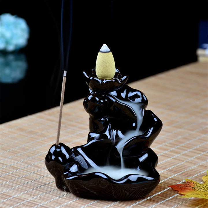 Rückfluss Räucherkegel Wasserfall Keramik Geschenk