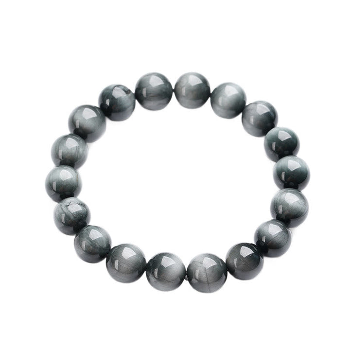 Armband Adlerauge Energie Ruhe graue Edelsteinperlen Schutz Handgelenk Naturstein