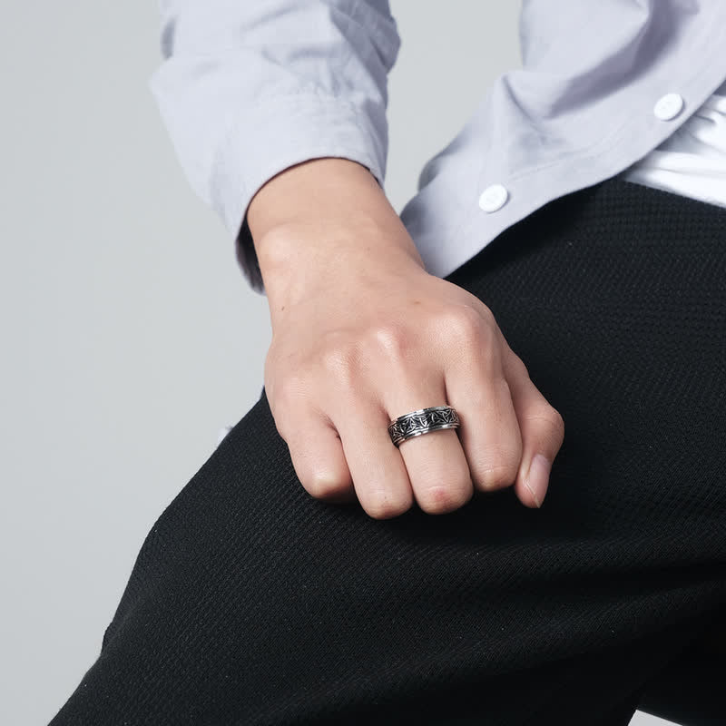 Ring Titanstahl Triquetra Ruhe getragen Celtic Harmonie Schmuck Finger