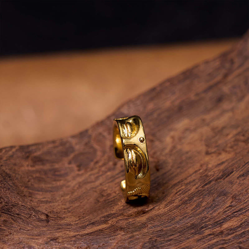 Ring Kupfer Meditierender Buddha Ruhe Spiritualität Schutz Meditation