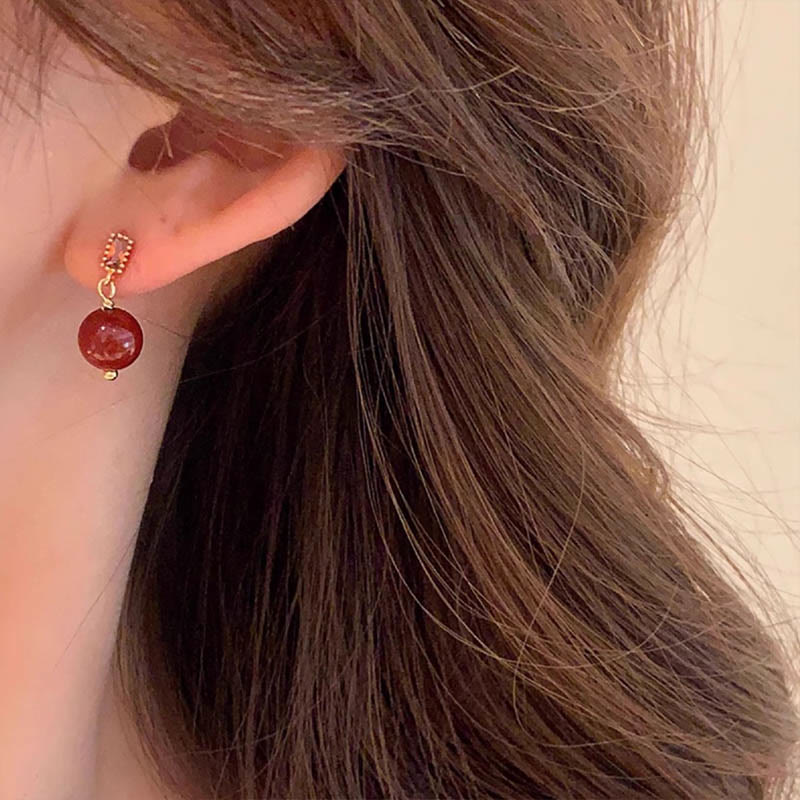 Ohrringe Zinnober Zirkonia Silber – Ruhe getragen Boho Schmuck spirituell