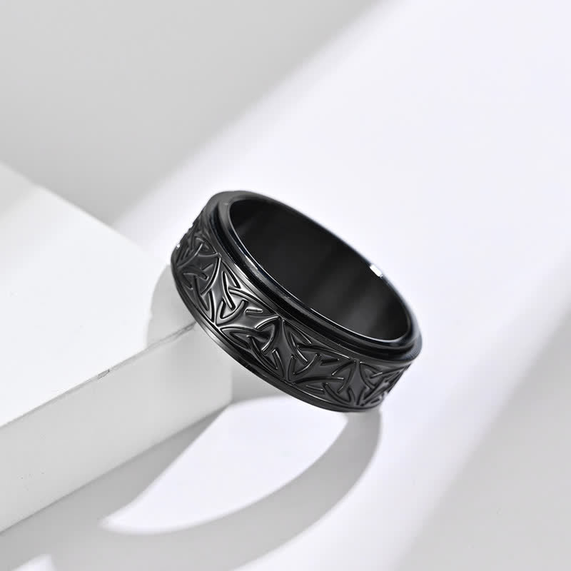 Ring Titanstahl Triquetra mit Keltischem Knoten Ruhe Schutz Harmonie
