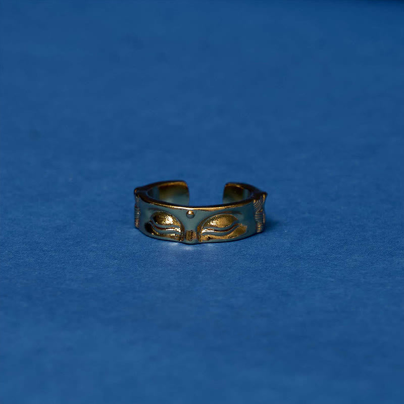 Ring aus Kupfer Meditierender Buddha Ruhe Spirituelle Meditation Energie