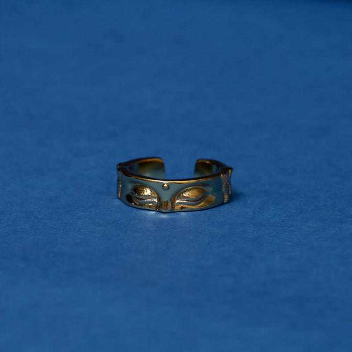 Ring aus Kupfer Meditierender Buddha Ruhe Spirituelle Meditation Energie