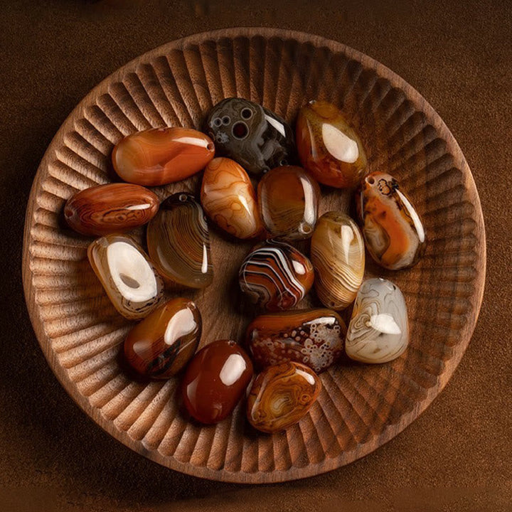Schlüsselanhänger Sardonyx Sandelholz – Positivität Edelsteine Holzschale natürlich spirituell