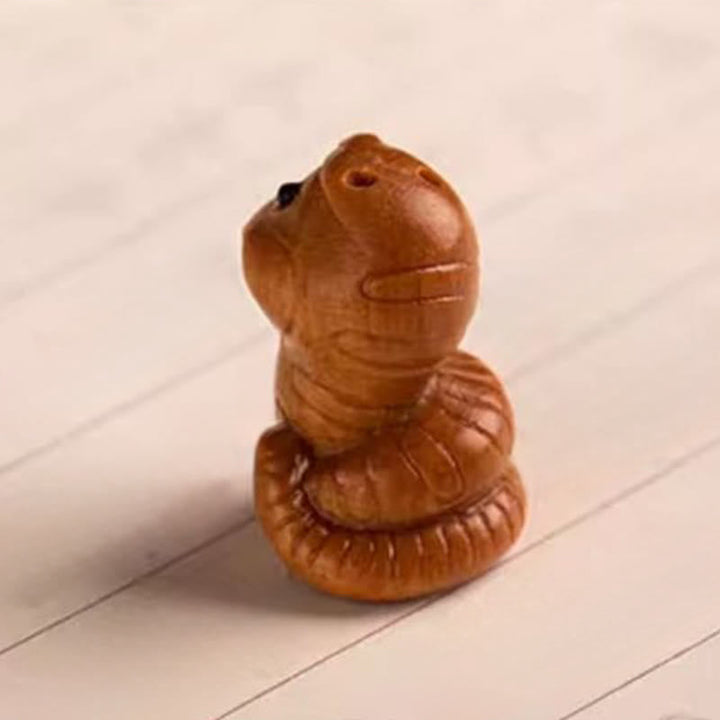 Schlüsselanhänger Sandelholz Bodhi Pferd handgeschnitzt Schlange Figur spirituelles Glücksbringer Amulett