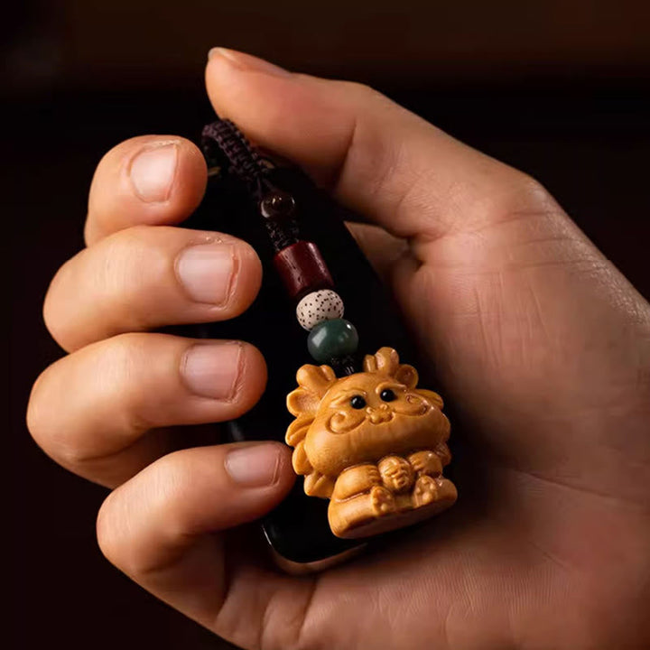 Schlüsselanhänger Sandelholz Bodhi Pferd handgeschnitzt Glücksbringer spirituell traditionell