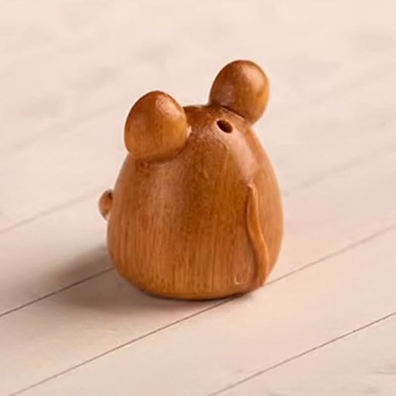 Schlüsselanhänger Sandelholz Bodhi Pferd Maus Holzfigur handgeschnitzt spirituell Glücksbringer