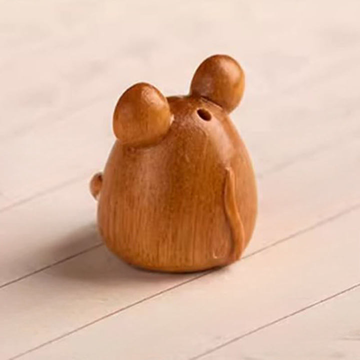 Schlüsselanhänger Sandelholz Bodhi Pferd Maus Holzfigur handgeschnitzt spirituell Glücksbringer