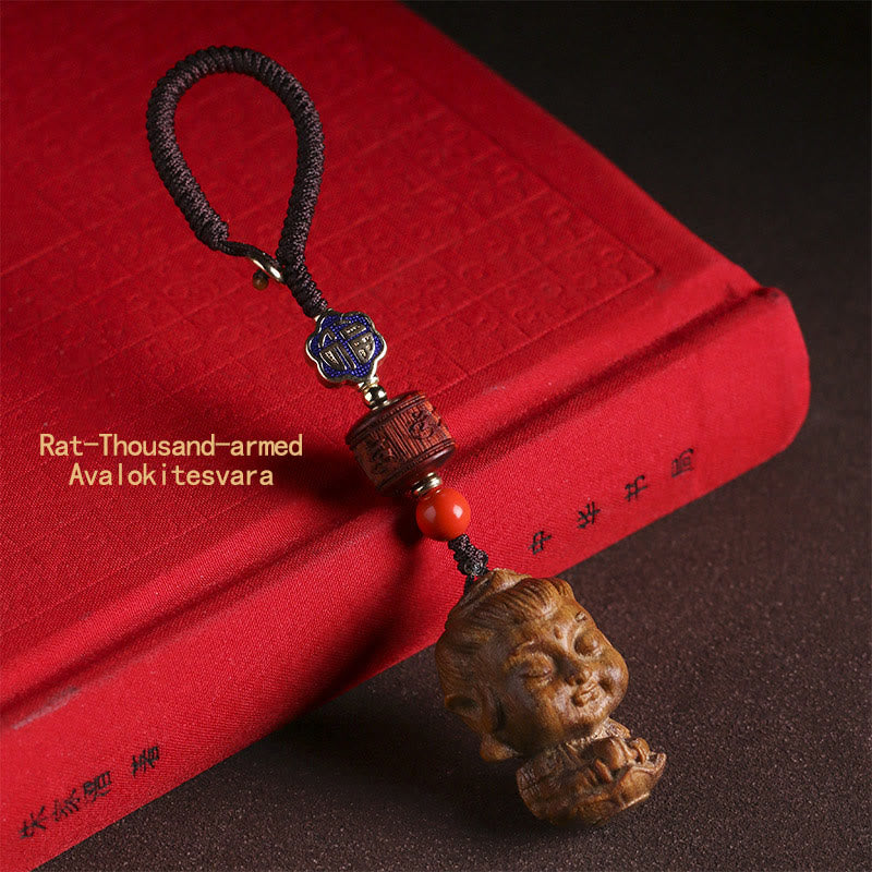 Schlüsselanhänger Buddha Sandelholz Om Mani
