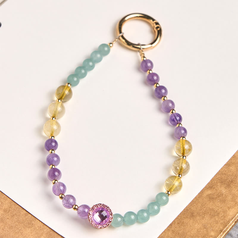 Schlüsselanhänger Amethyst Aventurin – Bewusstsein