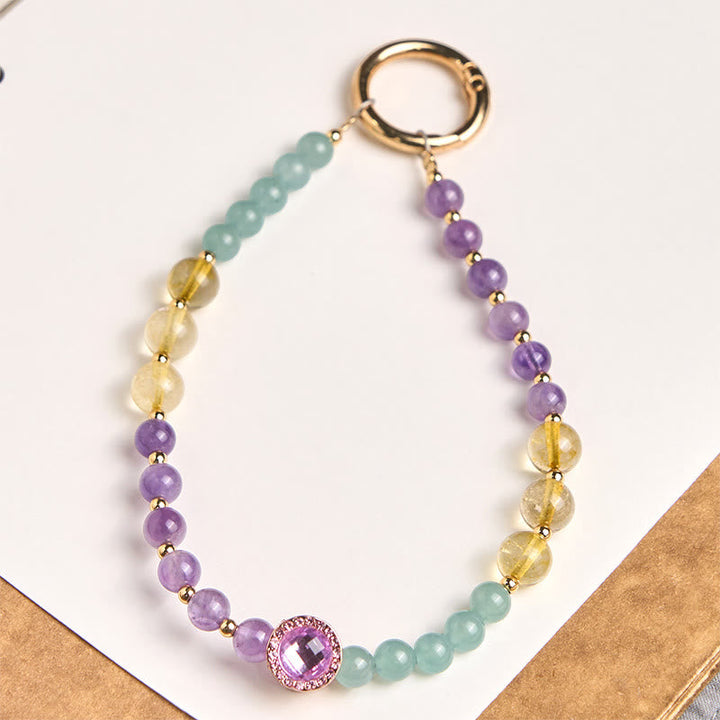 Schlüsselanhänger Amethyst Aventurin – Bewusstsein