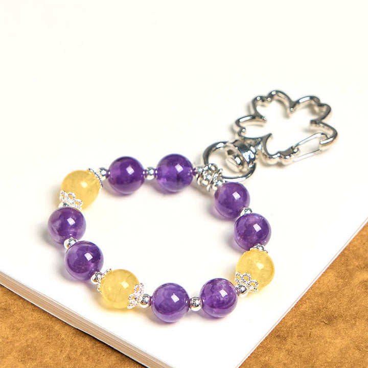 Schlüsselanhänger Amethyst Citrin – Positivität