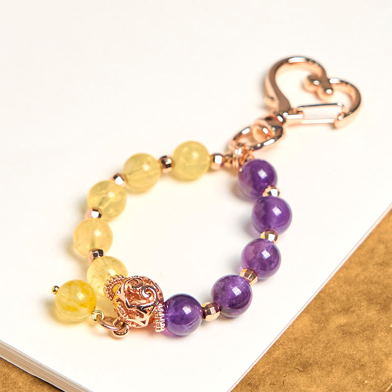 Schlüsselanhänger Amethyst & Citrin