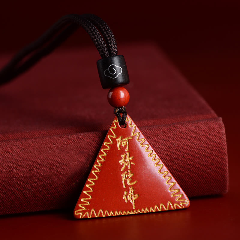 Schlüsselanhänger Amitabha Zinnober Orange-Red Cinnabar Gilded