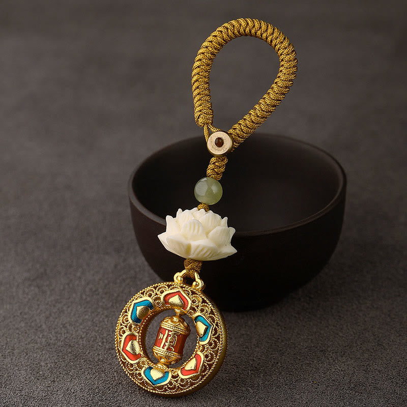 Schlüsselanhänger Bodhi Jade Kupfer – Frieden Prayer Wheel