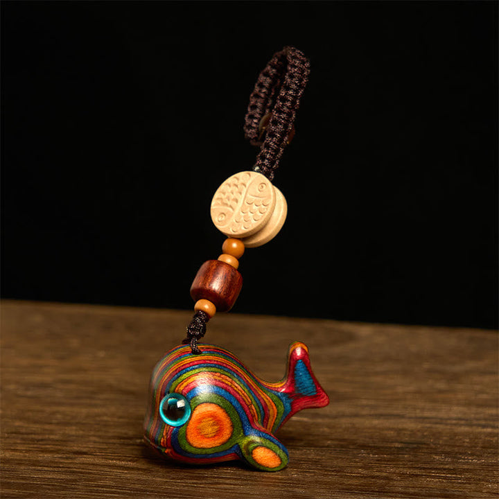 Schlüsselanhänger Delfin Regenbogen-Eukalyptus Key Chain