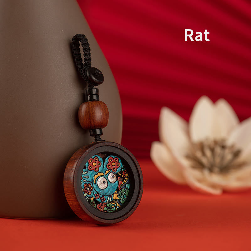 Schlüsselanhänger Drache Rosenholz – Ruhe Rat