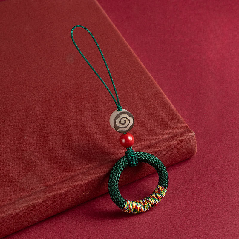 Schlüsselanhänger Elfenbeinnuss Zinnober Green Phone Hanging Decoration