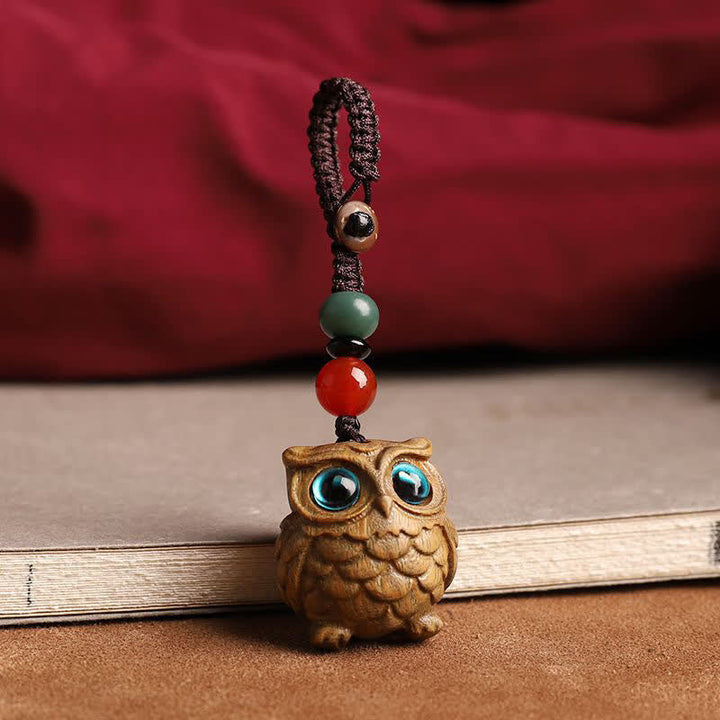 Schlüsselanhänger Eule Sandelholz Keychains