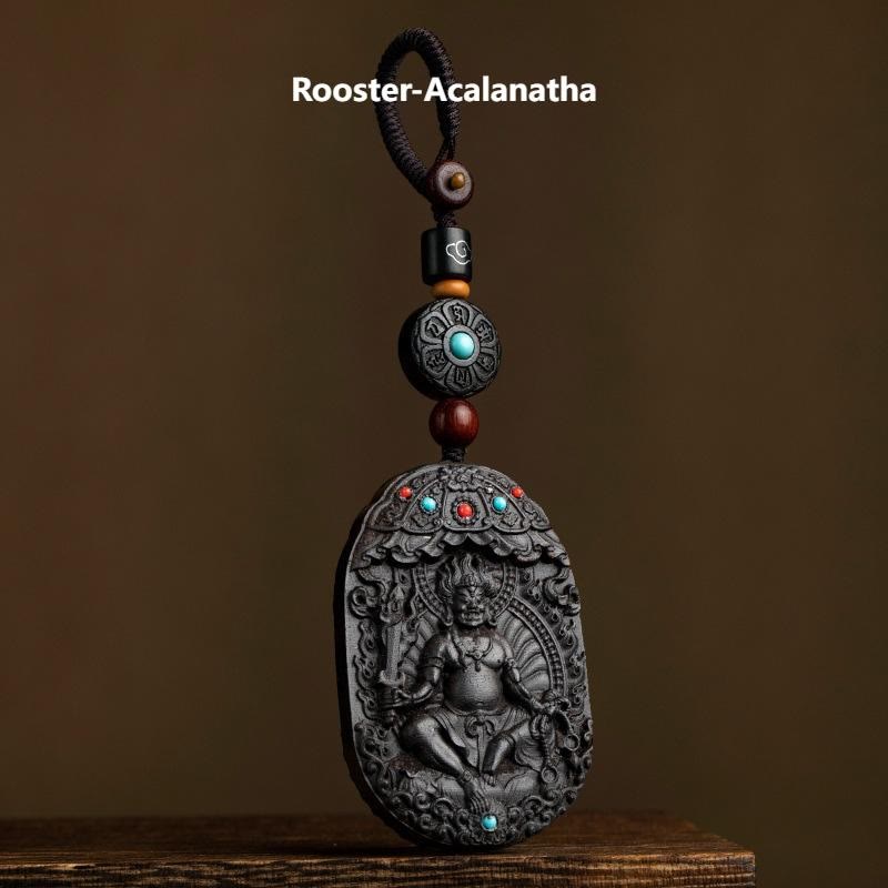 Schlüsselanhänger Natal Buddha Ebenholz – Segen Rooster-Acalanatha