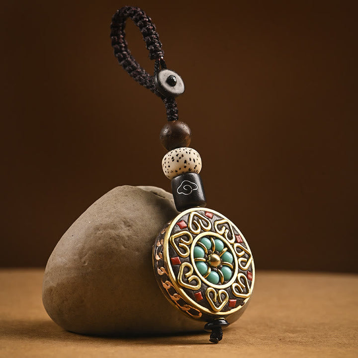 Schlüsselanhänger Om Mani Padme Hum Bodhi Auspicious Mandala