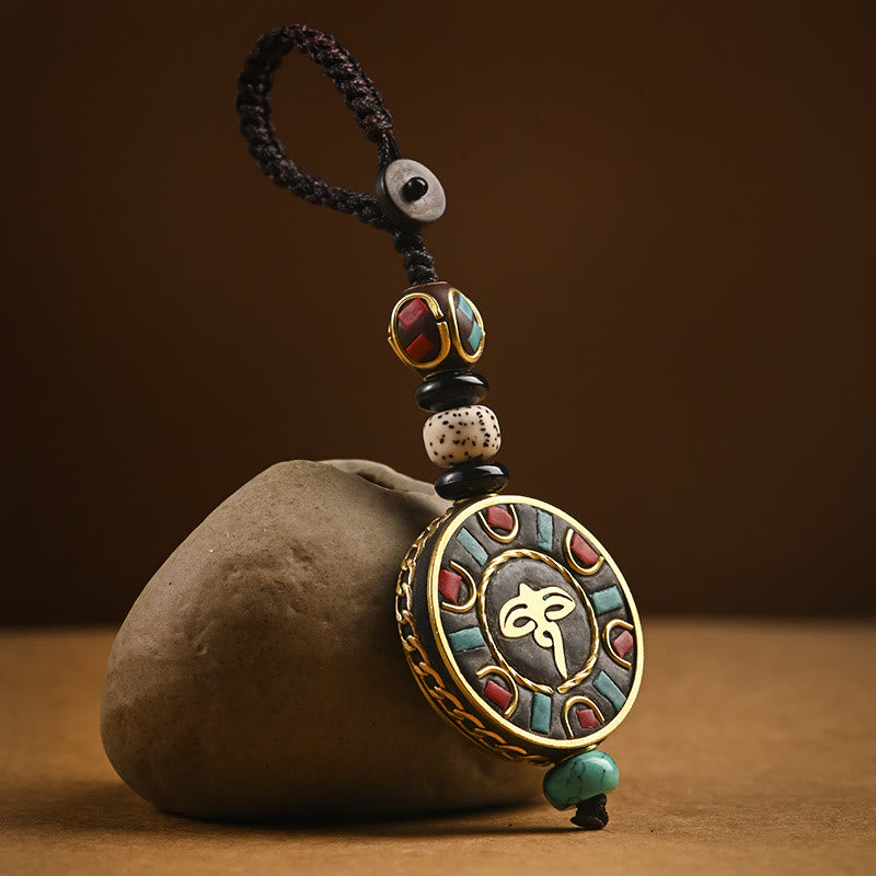 Schlüsselanhänger Om Mani Padme Hum Bodhi Wisdom Eye Pattern