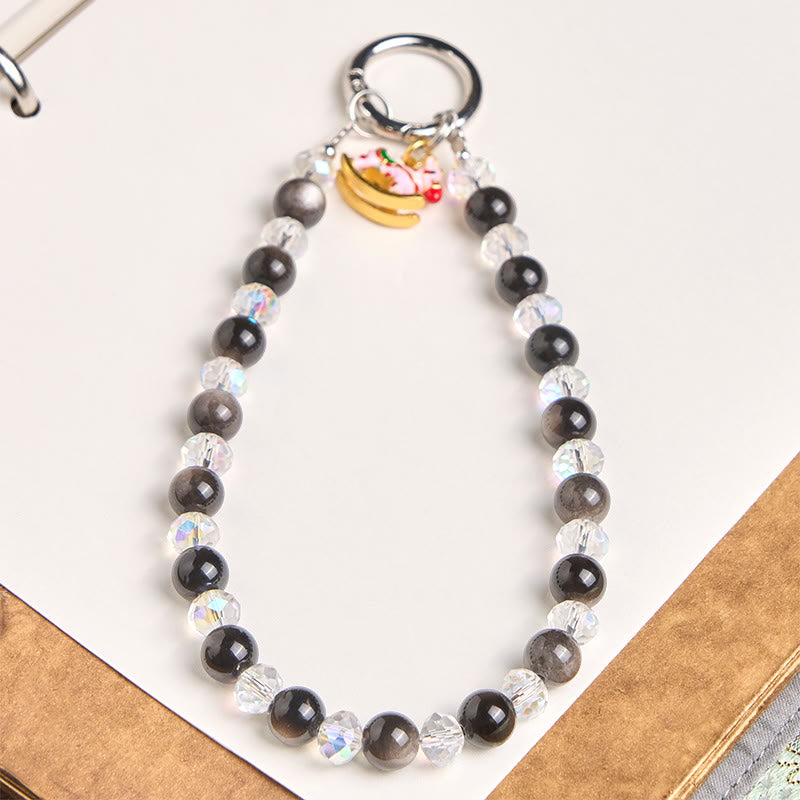Schlüsselanhänger Pferd Obsidian – Schutz