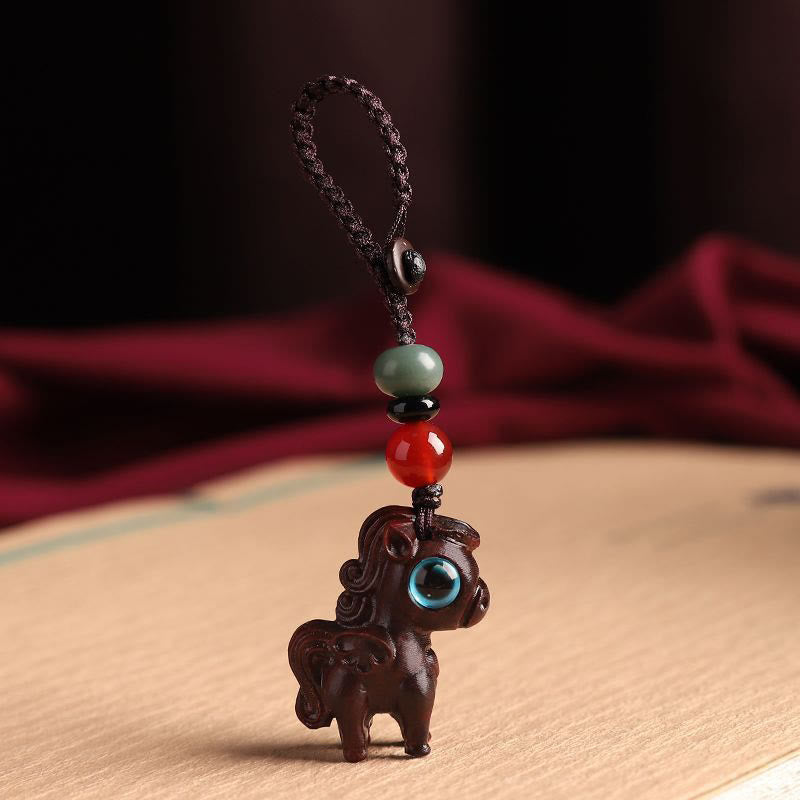 Schlüsselanhänger Pferd Sandelholz – Entspannung Small Leaf Red Sandalwood Key Chain