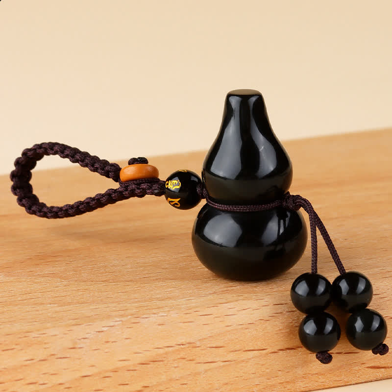Schlüsselanhänger Regenbogen-Obsidian Kürbis – Schutz