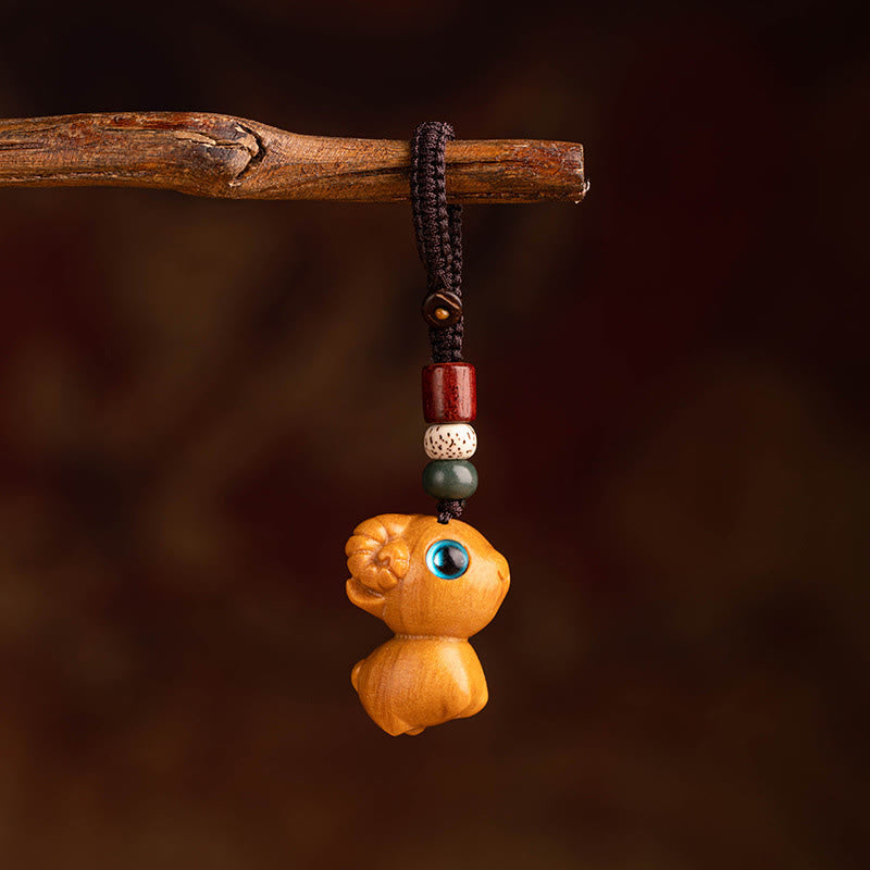 Schlüsselanhänger Sandelholz Bodhi Pferd Red Sandalwood Star Moon Bodhi Seed Goat