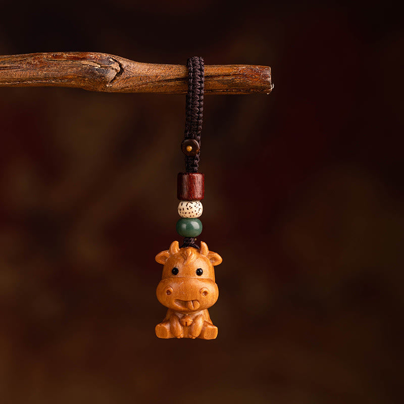 Schlüsselanhänger Sandelholz Bodhi Pferd Red Sandalwood Star Moon Bodhi Seed Ox