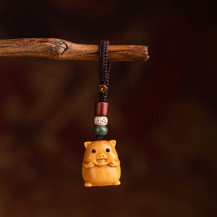 Schlüsselanhänger Sandelholz Bodhi Pferd Red Sandalwood Star Moon Bodhi Seed Pig
