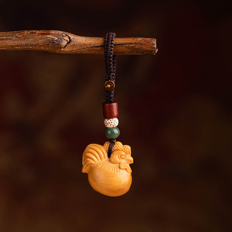 Schlüsselanhänger Sandelholz Bodhi Pferd Red Sandalwood Star Moon Bodhi Seed Rooster