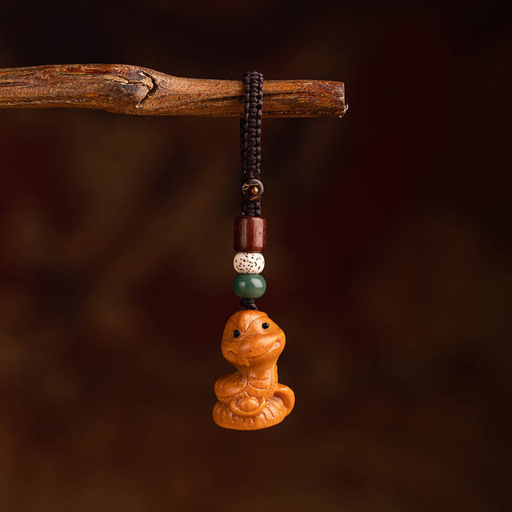 Schlüsselanhänger Sandelholz Bodhi Pferd Red Sandalwood Star Moon Bodhi Seed Snake