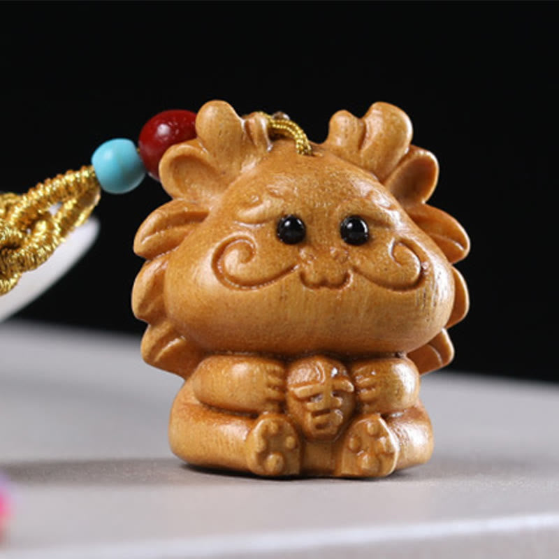 Schlüsselanhänger Sandelholz Tierkreis Quaste Dragon