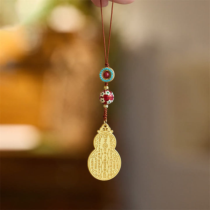Schlüsselanhänger Wu Lou Sandelholz – Glück Gourd Cinnabar Blue Phone Hanging Decoration