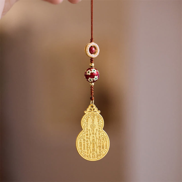 Schlüsselanhänger Wu Lou Sandelholz – Glück Gourd Cinnabar White Phone Hanging Decoration