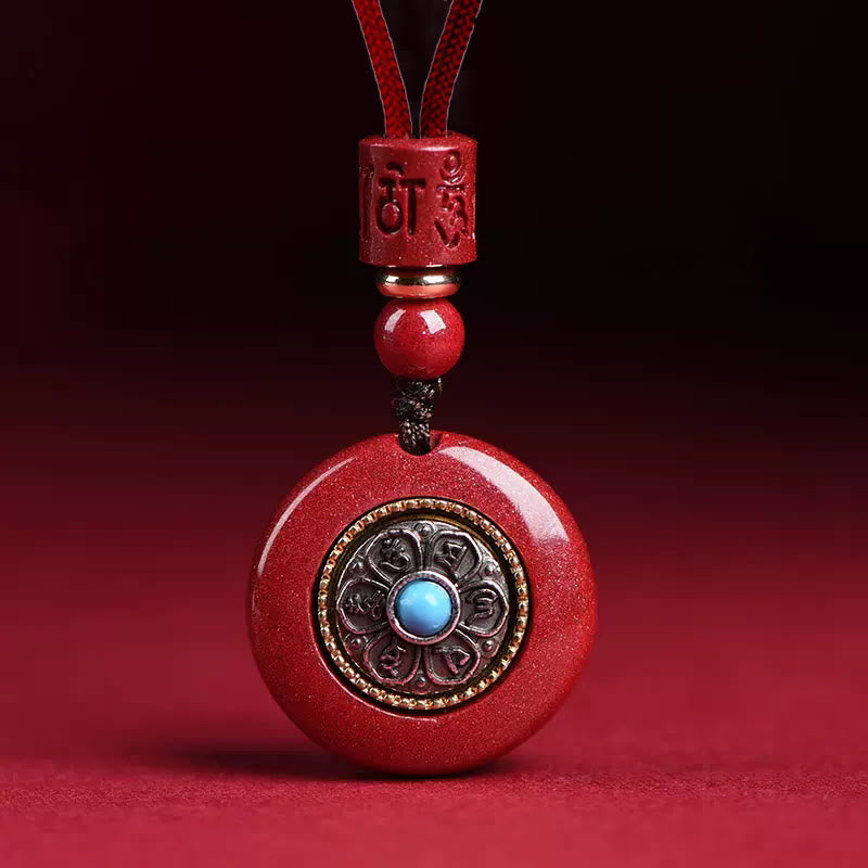 Schlüsselanhänger Zinnober Om Mani Padme Hum Cinnabar Om Mani Padme Hum Necklace