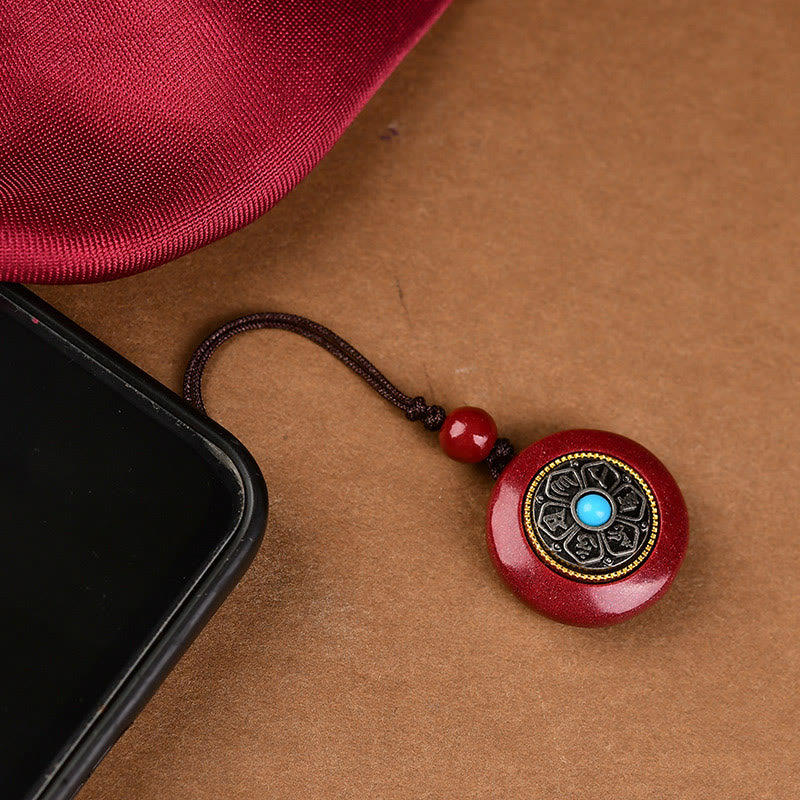 Schlüsselanhänger Zinnober Om Mani Padme Hum Cinnabar Om Mani Padme Hum Phone Chain