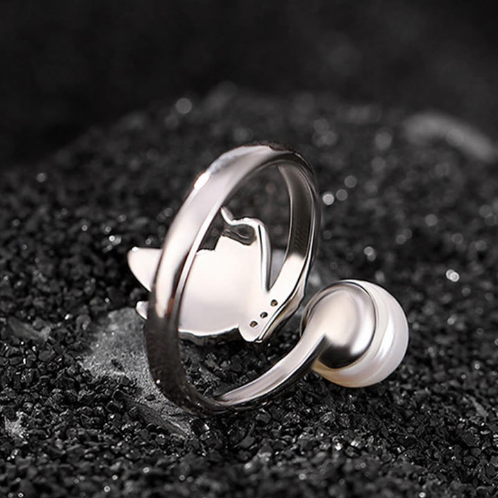 Ring 925 Silber Perle Schmetterling – Heilung eleganter Schmuckring