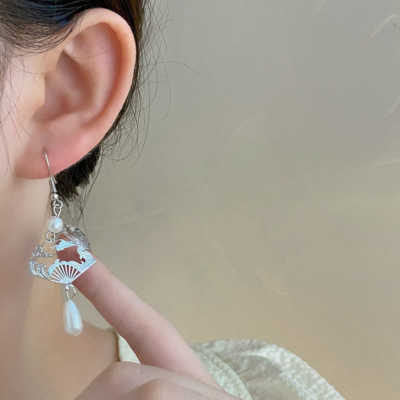 Ohrringe Kupfer Perle Glückswolken getragen Boho Schmuck spirituell Ohrhänger