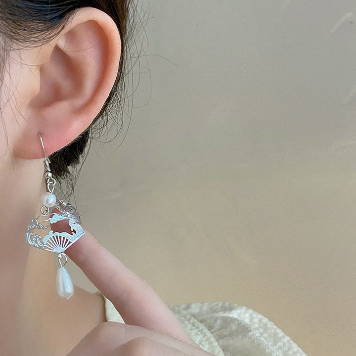 Ohrringe Kupfer Perle Glückswolken getragen Boho Schmuck spirituell Ohrhänger